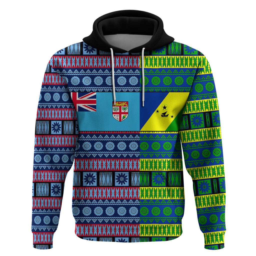 Custom Fiji Malampa Hoodie Tribal Patterns LT6 Pullover Hoodie Blue - Polynesian Pride