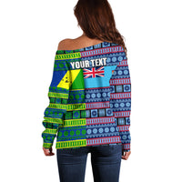 (Custom Personalised) Fiji Malampa Off Shoulder Sweater Tribal Patterns LT6 - Polynesian Pride