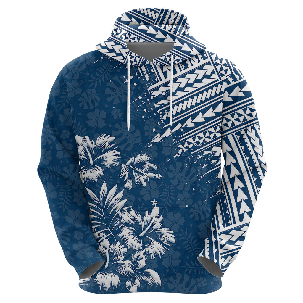 Hawaii Summer Hoodie Mix Polynesian Dark Blue LT6 - Polynesian Pride
