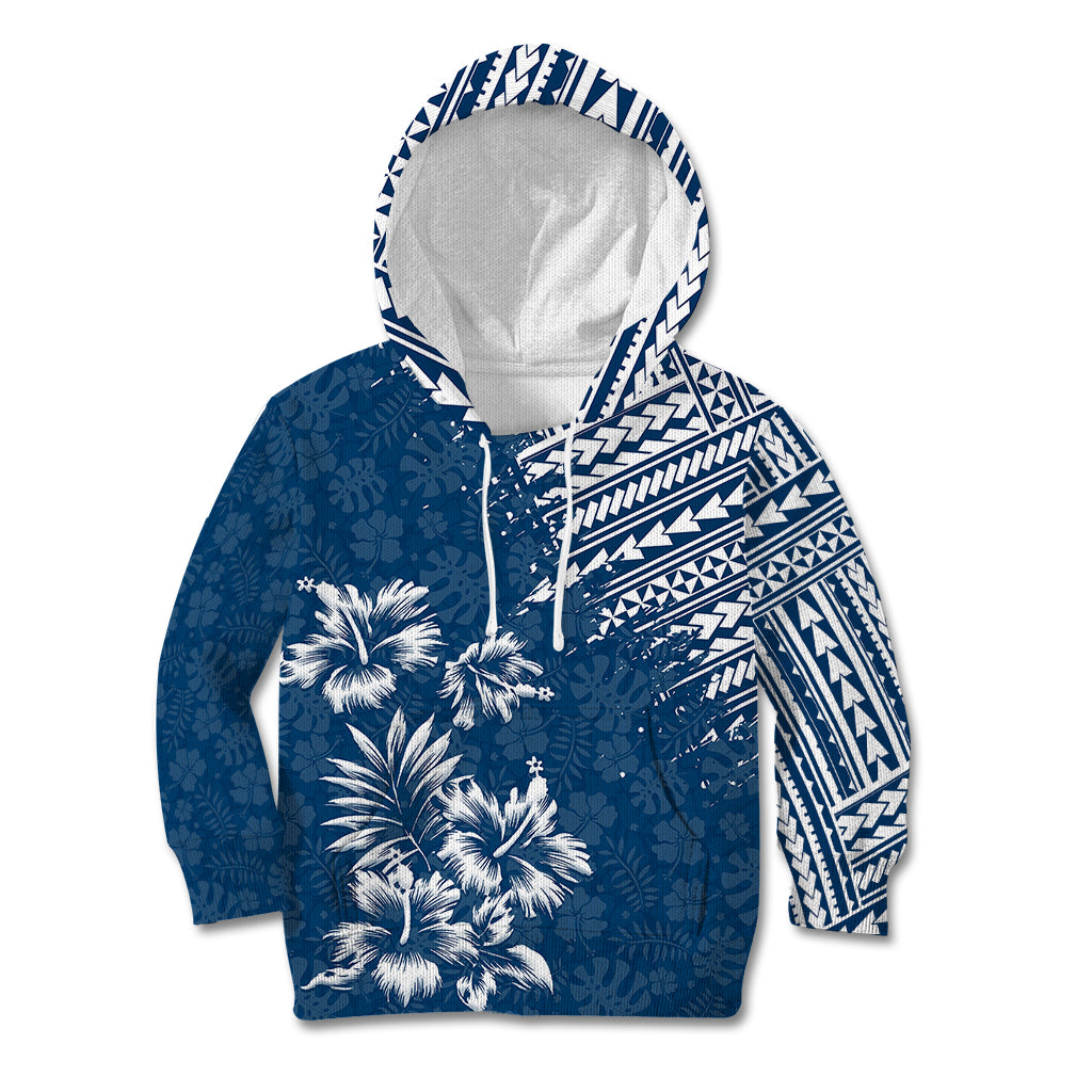 Hawaii Summer Kid Hoodie Mix Polynesian Dark Blue LT6 Blue - Polynesian Pride