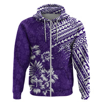 Hawaii Summer Hoodie Mix Polynesian Purple LT6 Zip Hoodie Purple - Polynesian Pride