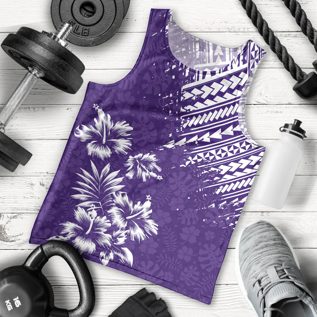 Hawaii Summer Men Tank Top Mix Polynesian Purple LT6 Purple - Polynesian Pride