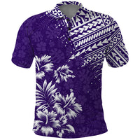 Hawaii Summer Polo Shirt Mix Polynesian Purple LT6 Purple - Polynesian Pride