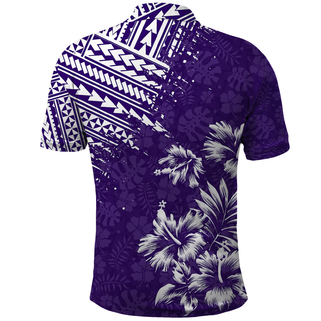 Hawaii Summer Polo Shirt Mix Polynesian Purple LT6 - Polynesian Pride