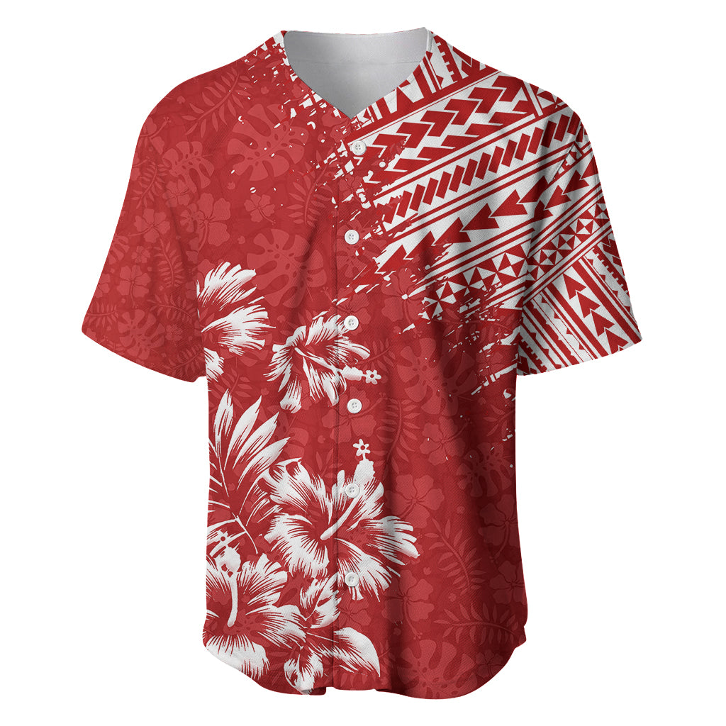 Hawaii Summer Baseball Jersey Mix Polynesian Red LT6 Red - Polynesian Pride