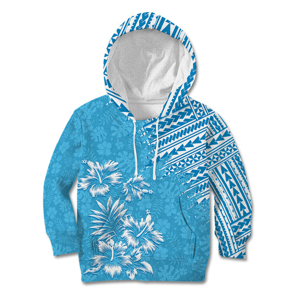 Hawaii Summer Kid Hoodie Mix Polynesian Light Blue LT6 Blue - Polynesian Pride