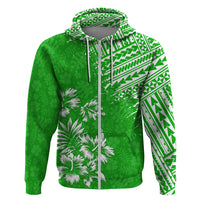 Hawaii Summer Hoodie Mix Polynesian Green LT6 Zip Hoodie Green - Polynesian Pride
