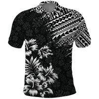 Hawaii Summer Polo Shirt Mix Polynesian Black LT6 Black - Polynesian Pride