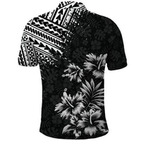Hawaii Summer Polo Shirt Mix Polynesian Black LT6 - Polynesian Pride