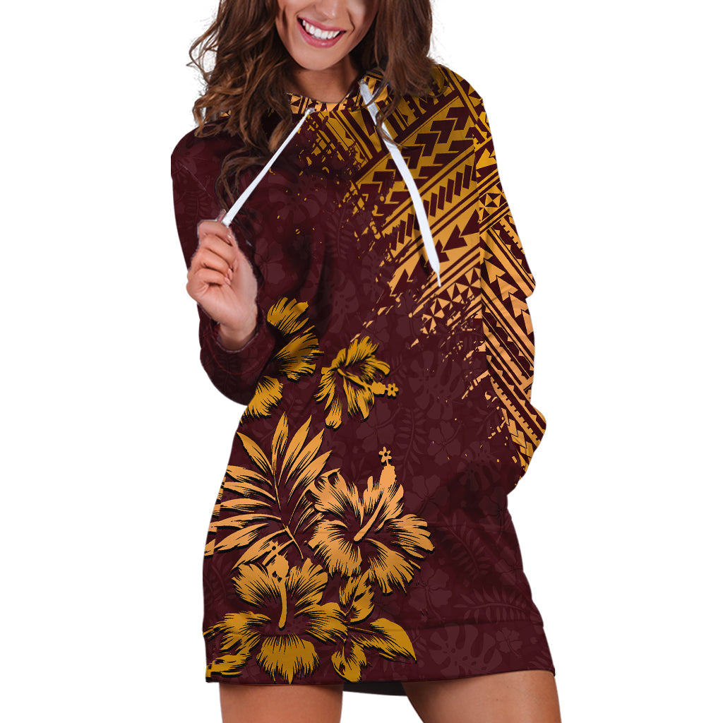 Hawaii Summer Hoodie Dress Mix Polynesian Brown LT6 Brown - Polynesian Pride