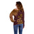 Hawaii Summer Off Shoulder Sweater Mix Polynesian Brown LT6 - Polynesian Pride