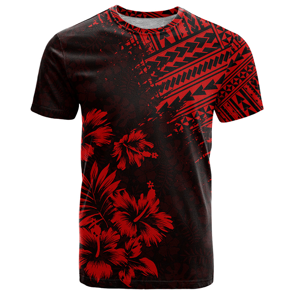 Hawaii Summer T Shirt Mix Polynesian Black Red LT6 Red - Polynesian Pride