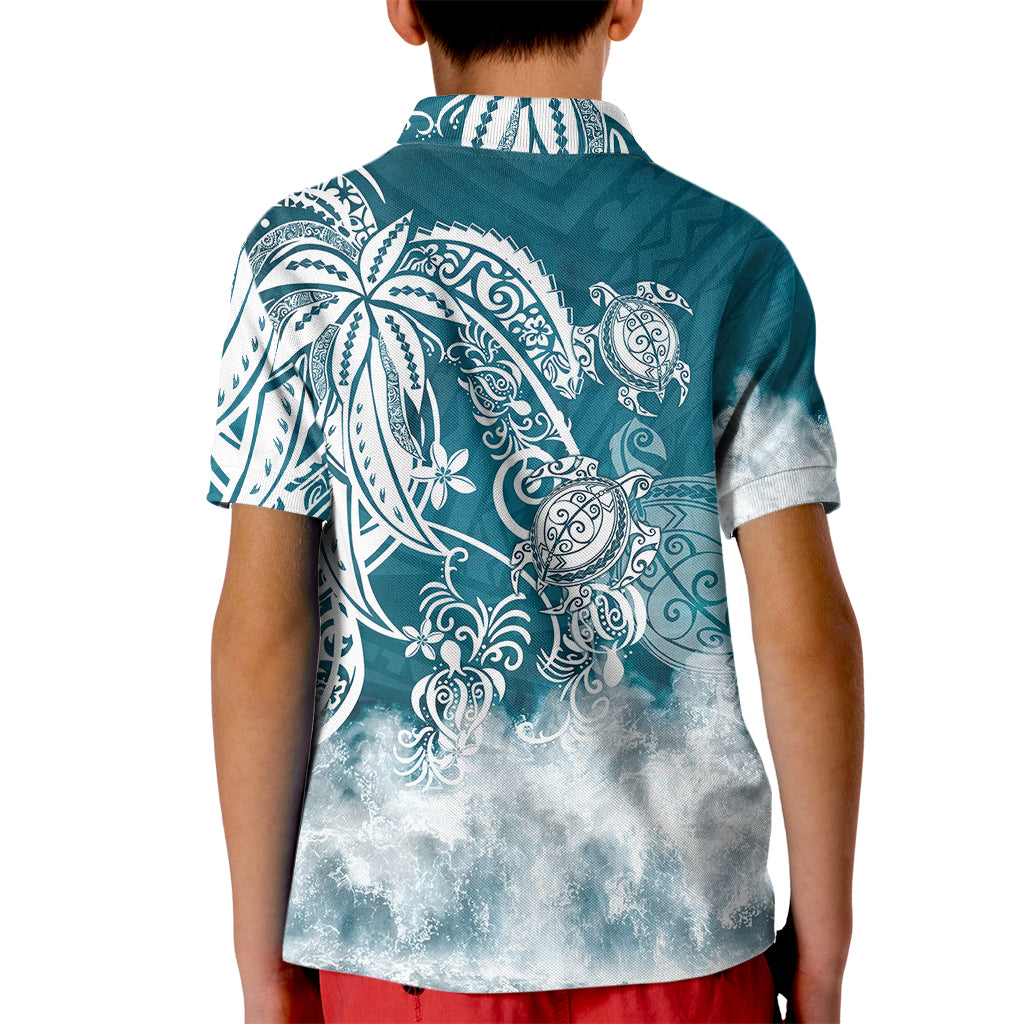 Polynesian Sea Turtle Kid Polo Shirt Tribal LT6 - Polynesian Pride