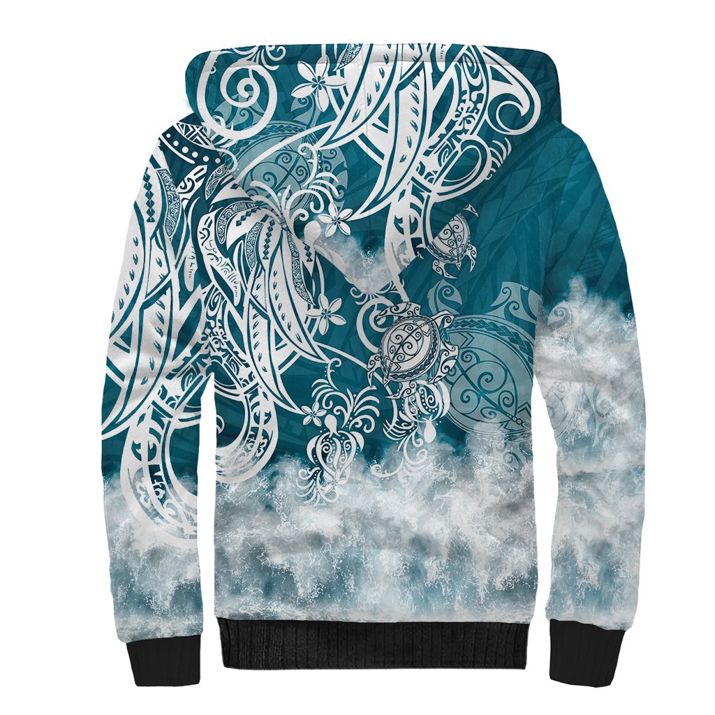Polynesian Sea Turtle Sherpa Hoodie Tribal LT6 - Polynesian Pride