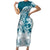 Polynesian Sea Turtle Short Sleeve Bodycon Dress Tribal LT6 Long Dress Blue - Polynesian Pride