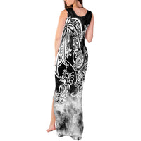 Polynesian Sea Turtle Tank Maxi Dress Tribal Black LT6 - Polynesian Pride