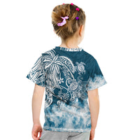 Polynesian Sea Turtle Kid T Shirt Tribal Blue LT6 - Polynesian Pride