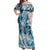 Polynesian Sea Turtle Off Shoulder Maxi Dress Tribal Blue LT6 Women Blue - Polynesian Pride