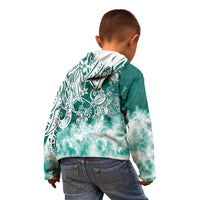 Polynesian Sea Turtle Kid Hoodie Tribal Green LT6 - Polynesian Pride