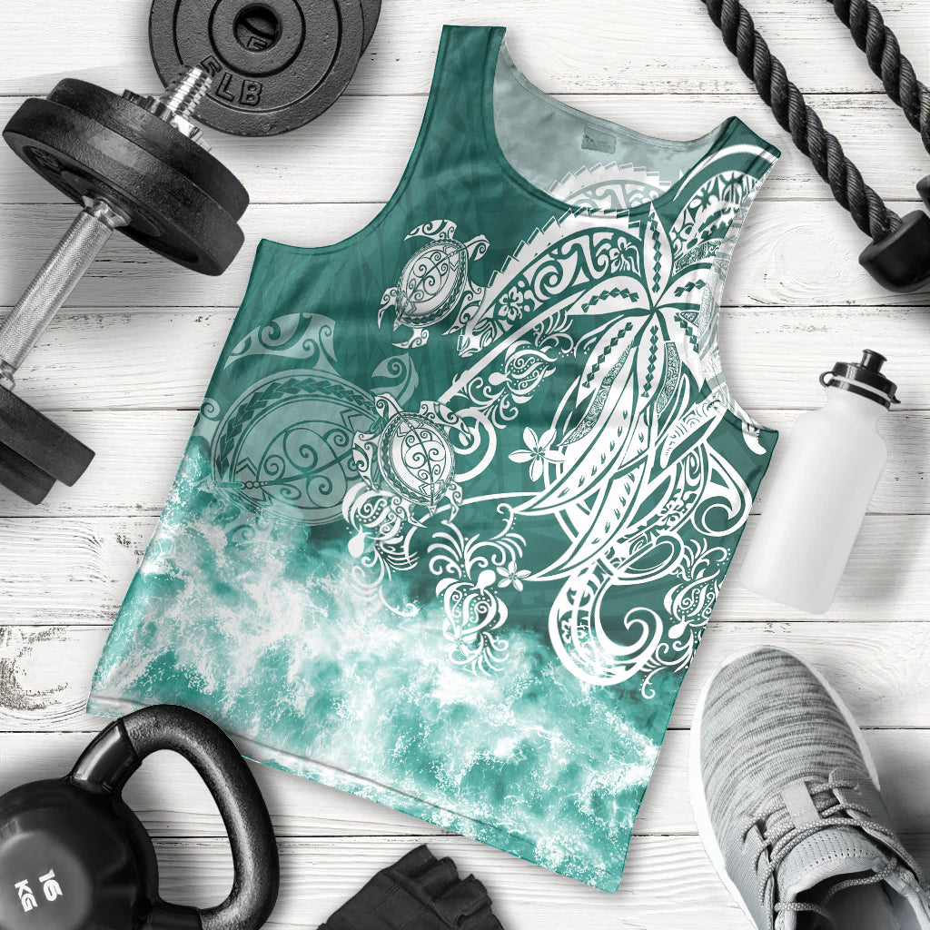 Polynesian Sea Turtle Men Tank Top Tribal Green LT6 Green - Polynesian Pride