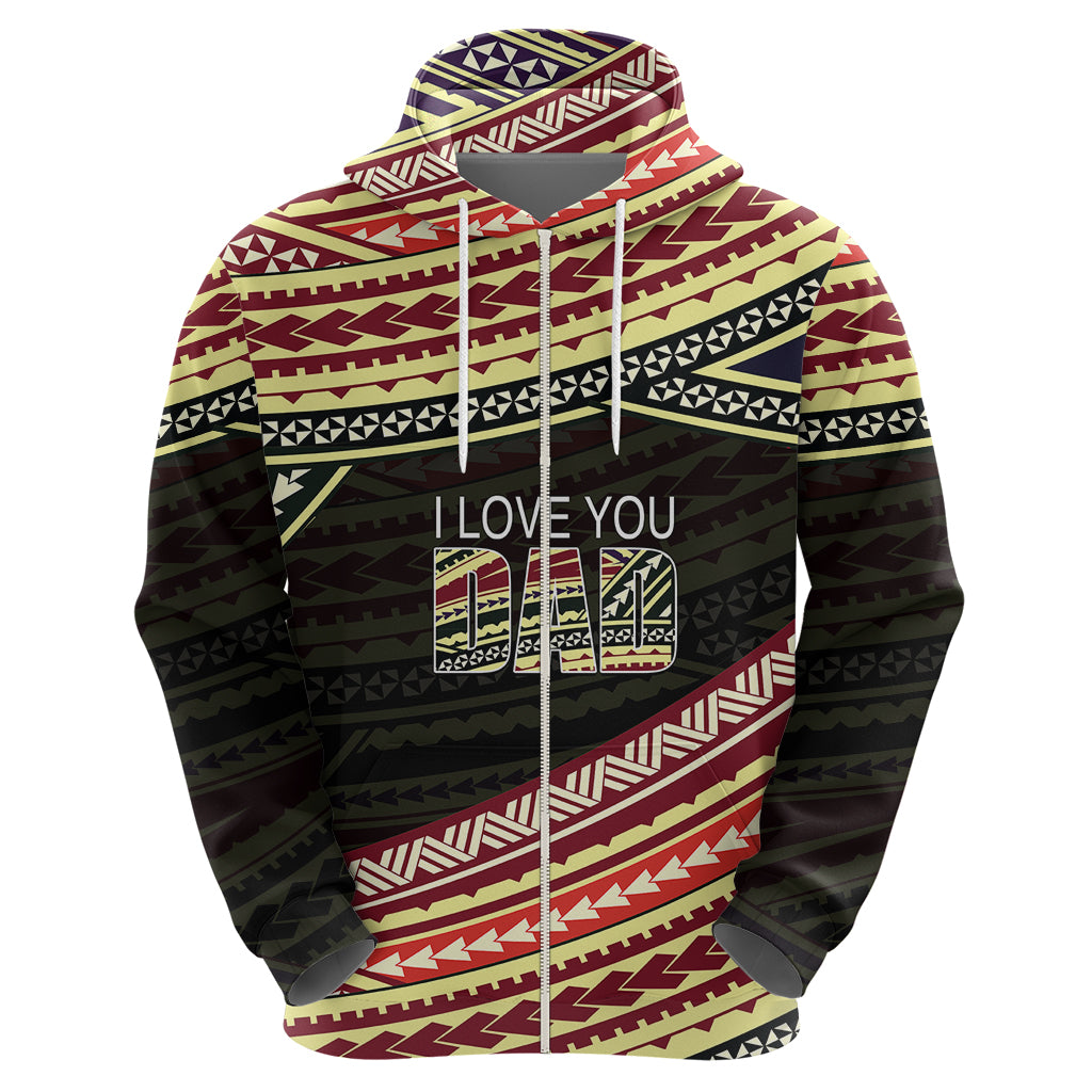 Custom Happy Fathers Day Polynesian Hoodie I Love You Dad LT6 - Polynesian Pride