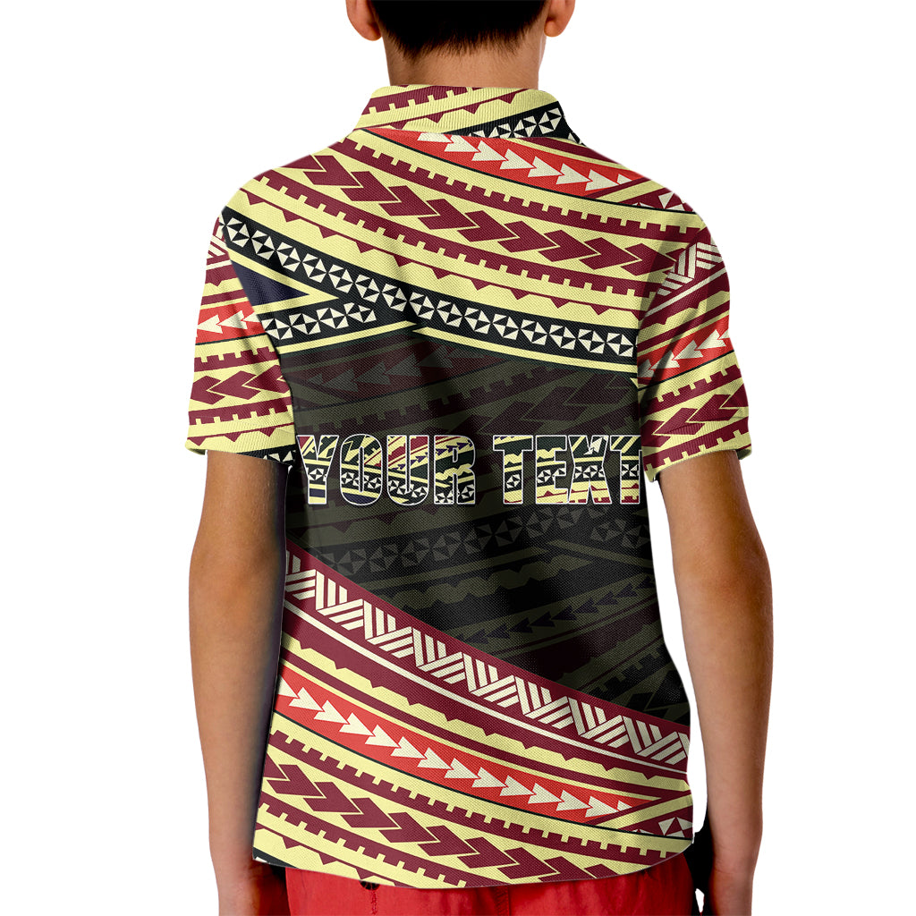 (Custom Personalised) Happy Fathers Day Polynesian Kid Polo Shirt I Love You Dad LT6 - Polynesian Pride