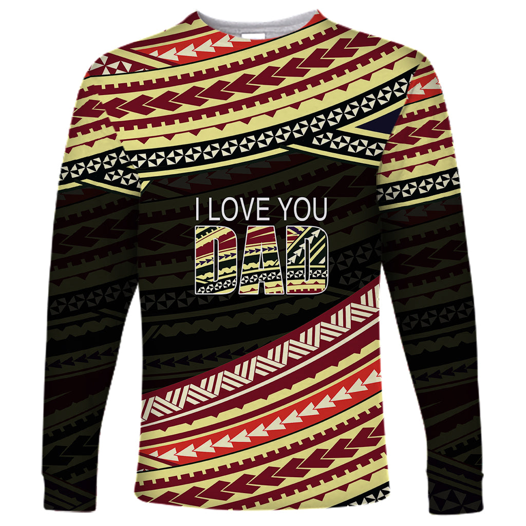 (Custom Personalised) Happy Fathers Day Polynesian Long Sleeve Shirt I Love You Dad LT6 Unisex Art - Polynesian Pride