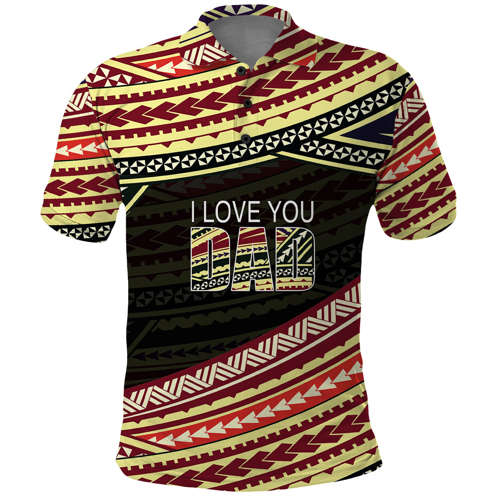 Custom Happy Fathers Day Polynesian Polo Shirt I Love You Dad LT6 Art - Polynesian Pride