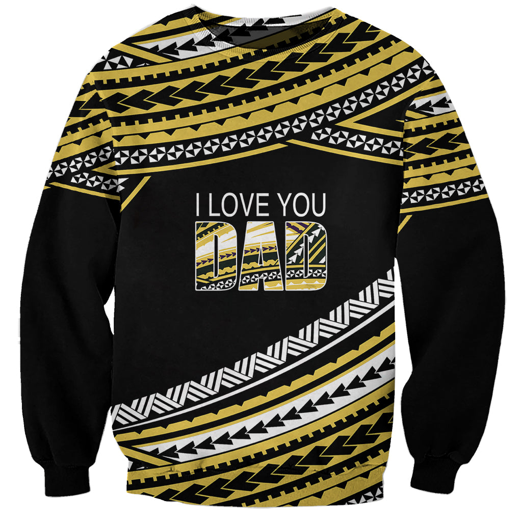 (Custom Personalised) Happy Fathers Day Polynesian Sweatshirt I Love You Dad Gold LT6 Unisex Gold - Polynesian Pride