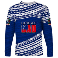 (Custom Personalised) Happy Fathers Day Samoa Long Sleeve Shirt I Love You Dad Blue LT6 Unisex Blue - Polynesian Pride