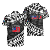 (Custom Personalised) Happy Fathers Day Samoa Hawaiian Shirt I Love You Dad Black LT6 - Polynesian Pride