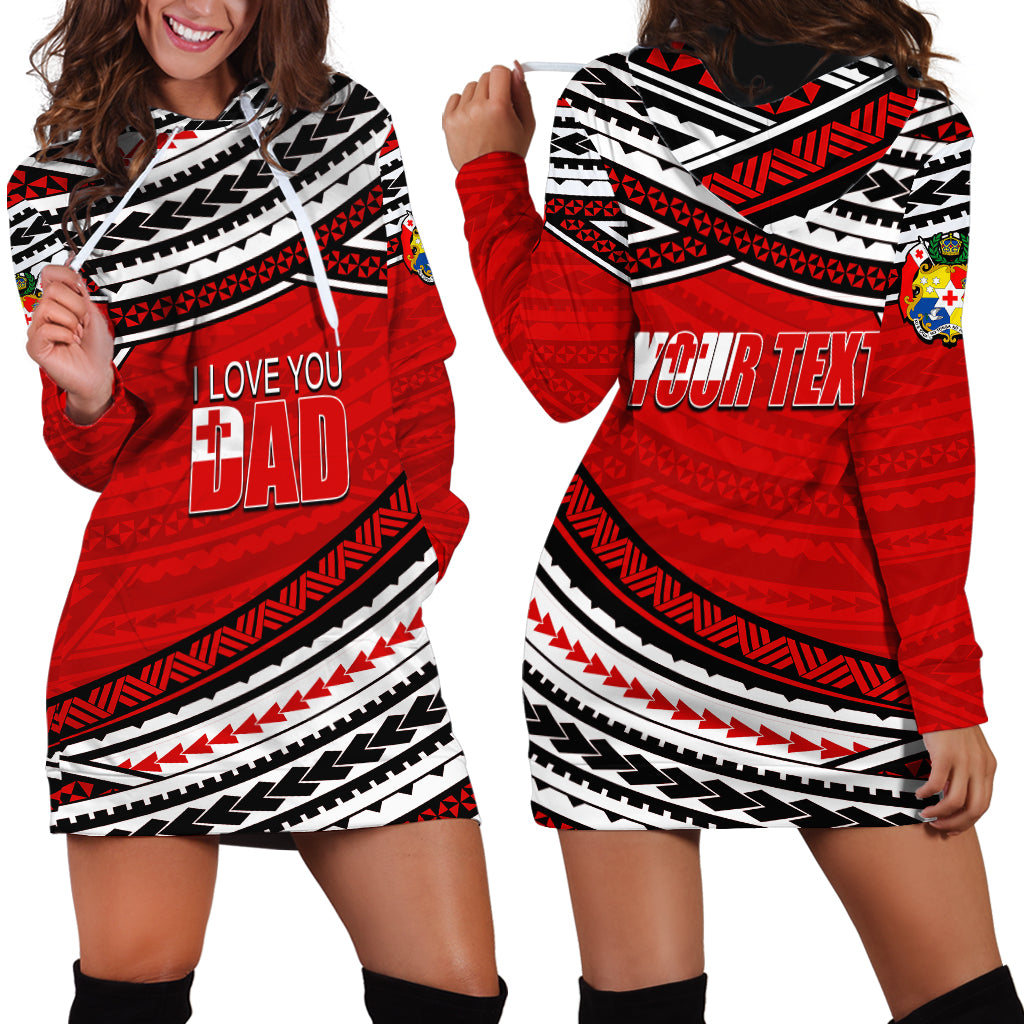 (Custom Personalised) Happy Fathers Day Tonga Hoodie Dress I Love You Dad LT6 - Polynesian Pride