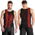 Polynesian Men Tank Top Hawaiian Warrior and Aloha Girl With Hammerhead Shark Tattoos Red LT6 - Polynesian Pride