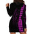 Polynesian Hoodie Dress Hawaiian Warrior and Aloha Girl With Hammerhead Shark Tattoos Purple LT6 - Polynesian Pride