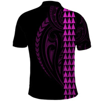 Polynesian Polo Shirt Hawaiian Warrior and Aloha Girl With Hammerhead Shark Tattoos Purple LT6 - Polynesian Pride