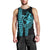 Polynesian Men Tank Top Hawaiian Warrior and Aloha Girl With Hammerhead Shark Tattoos Light Blue LT6 - Polynesian Pride