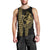 Polynesian Men Tank Top Hawaiian Warrior and Aloha Girl With Hammerhead Shark Tattoos Gold LT6 - Polynesian Pride