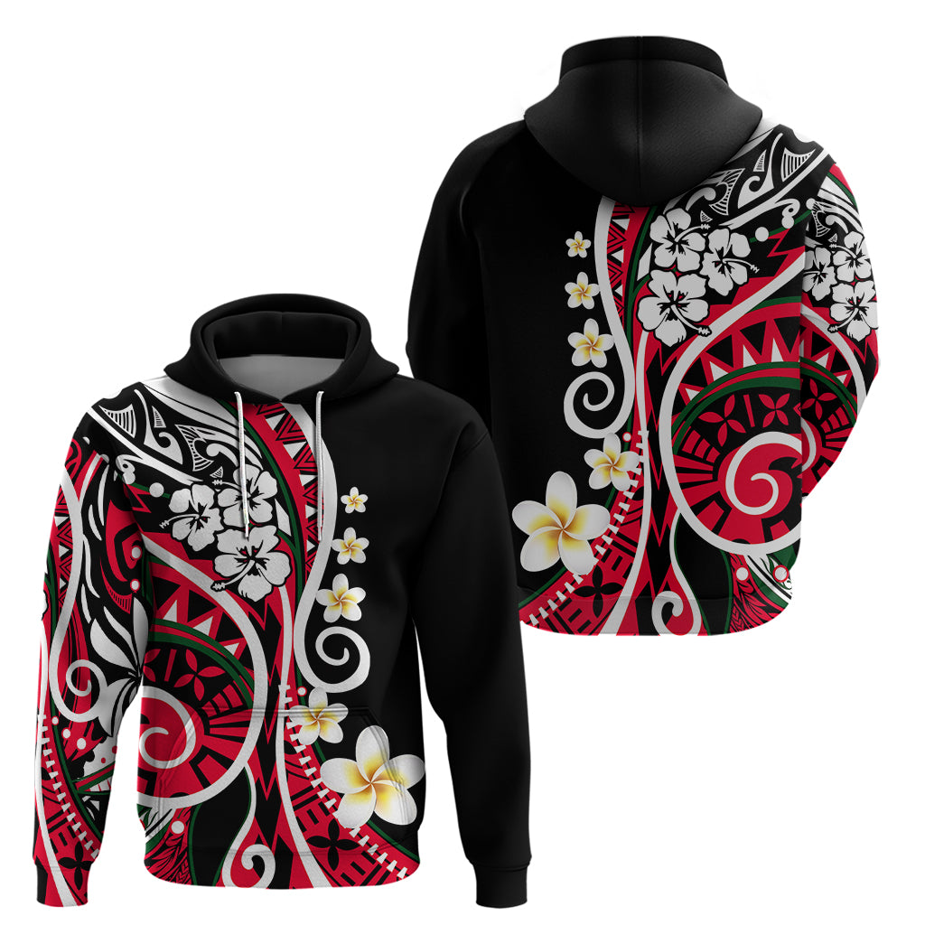 Plumeria Polynesian Hoodie Trending Red LT6 - Polynesian Pride