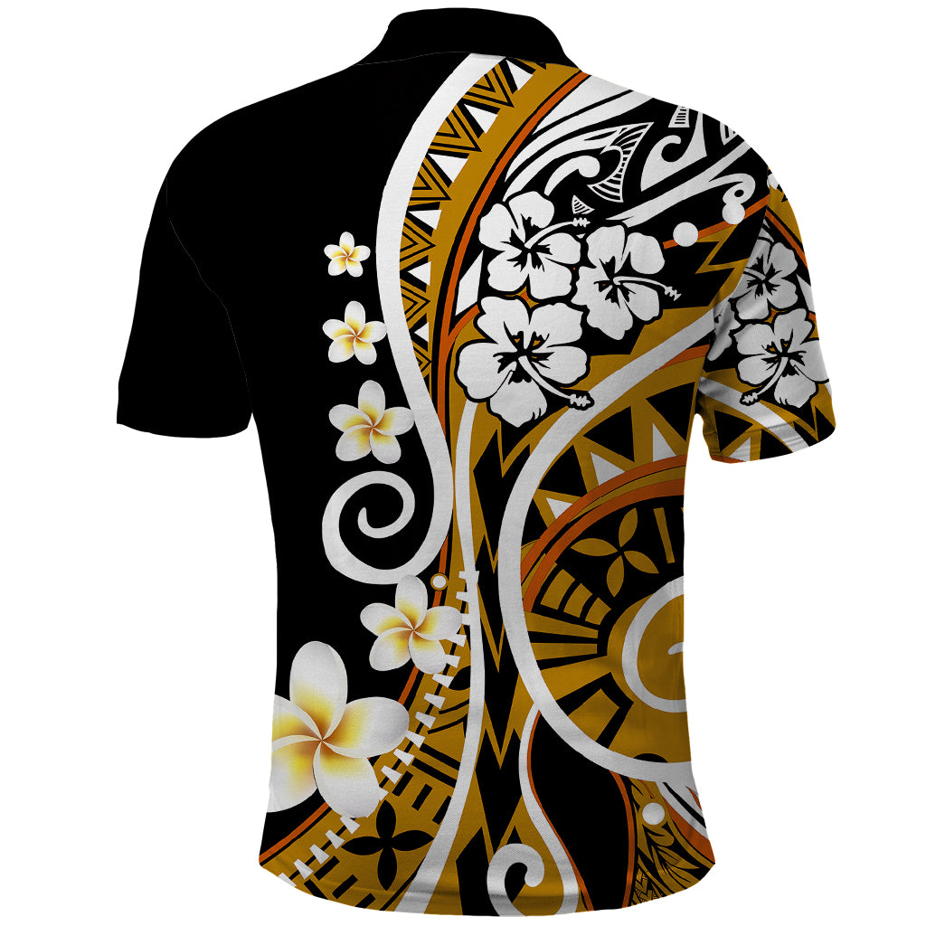 Plumeria Polynesian Polo Shirt Trending Gold LT6 - Polynesian Pride
