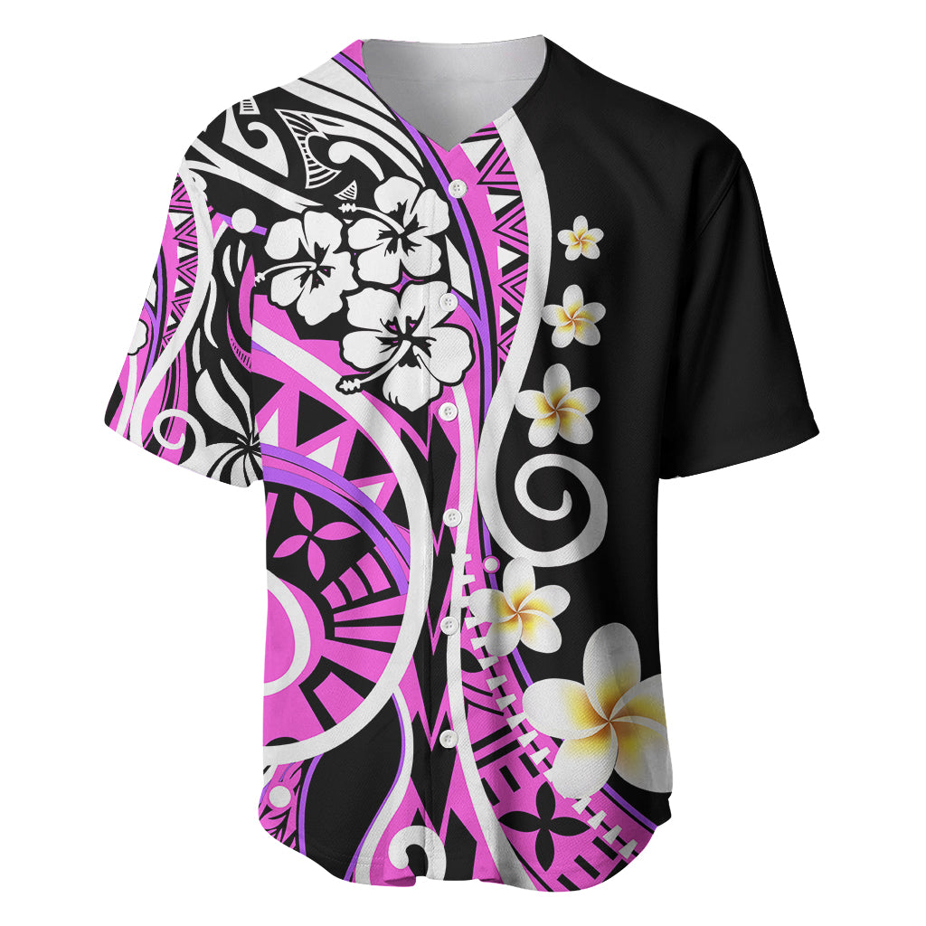 Plumeria Polynesian Baseball Jersey Trending Pink LT6 Pink - Polynesian Pride