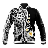Plumeria Polynesian Baseball Jacket Trending Black LT6 Unisex Black - Polynesian Pride