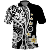 Plumeria Polynesian Polo Shirt Trending Black LT6 Black - Polynesian Pride