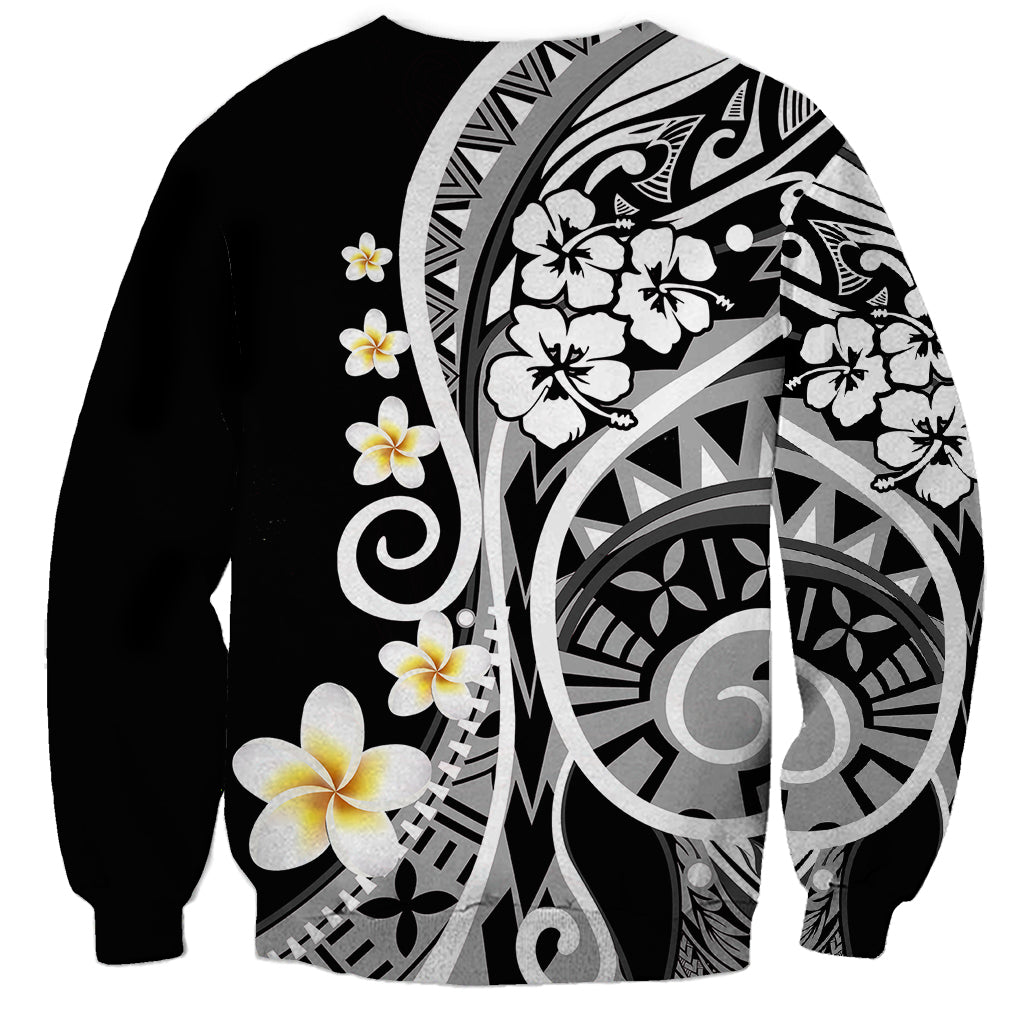 Plumeria Polynesian Sweatshirt Trending Black LT6 - Polynesian Pride