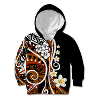 Plumeria Polynesian Kid Hoodie Trending Brown LT6 Hoodie Brown - Polynesian Pride