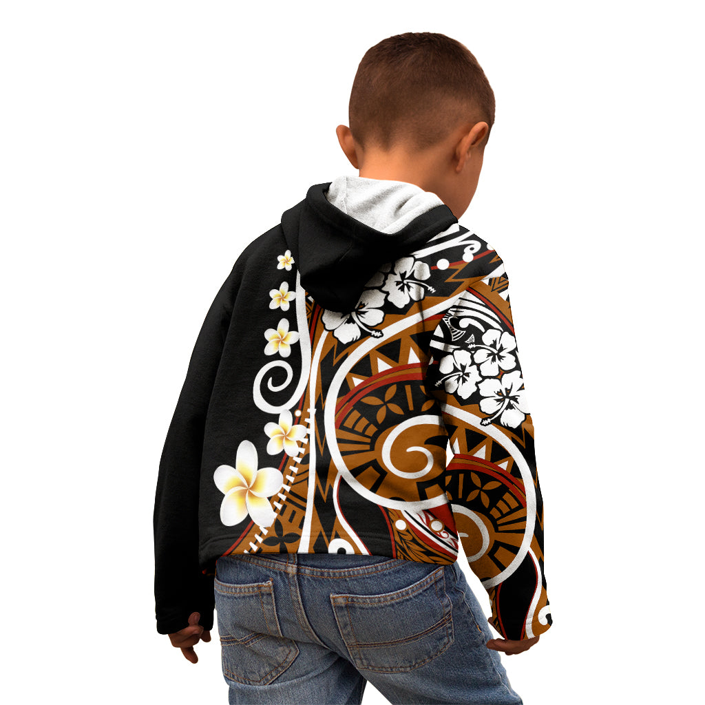 Plumeria Polynesian Kid Hoodie Trending Brown LT6 - Polynesian Pride