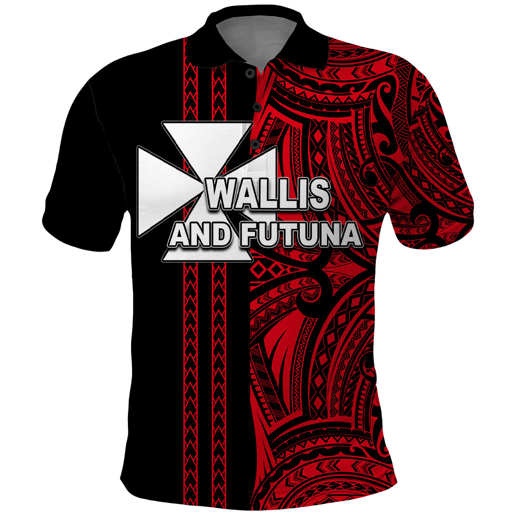 Custom Wallis and Futuna Polo Shirt Polynesian Tribal Red LT6 Red - Polynesian Pride