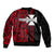 Custom Wallis and Futuna Sleeve Zip Bomber Jacket Polynesian Tribal Red LT6 - Polynesian Pride