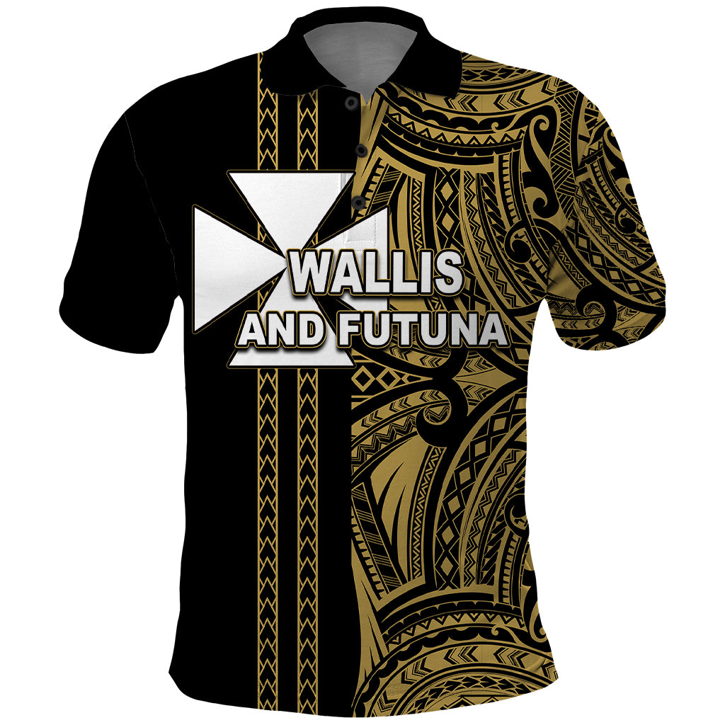 Custom Wallis and Futuna Polo Shirt Polynesian Tribal Gold LT6 Gold - Polynesian Pride