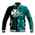 Custom Wallis and Futuna Baseball Jacket Polynesian Tribal Green LT6 Unisex Green - Polynesian Pride