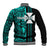 Custom Wallis and Futuna Baseball Jacket Polynesian Tribal Green LT6 - Polynesian Pride